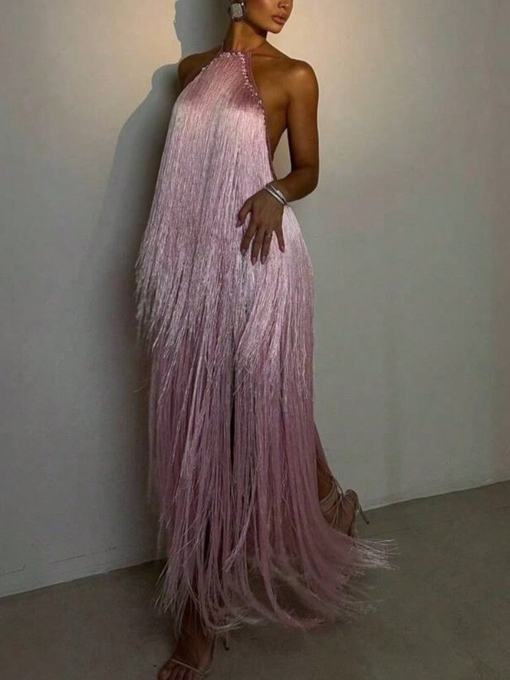 Baby Pink Sexy Womens A Line Dress - Picture 2 of 5